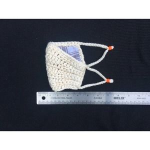 WOMEN Masks Handmade Crochet Reusable, Lined Cream